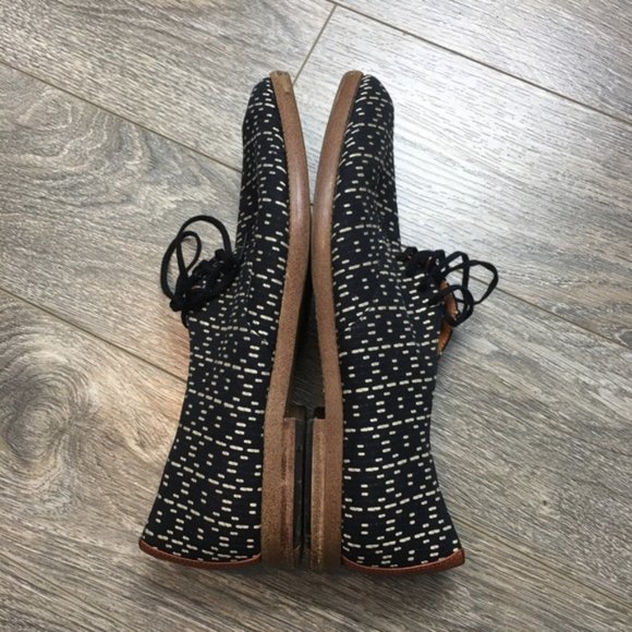 MADEWELL Black/White Leather/Fabric Oxford Shoes 7 - Picture 9 of 10